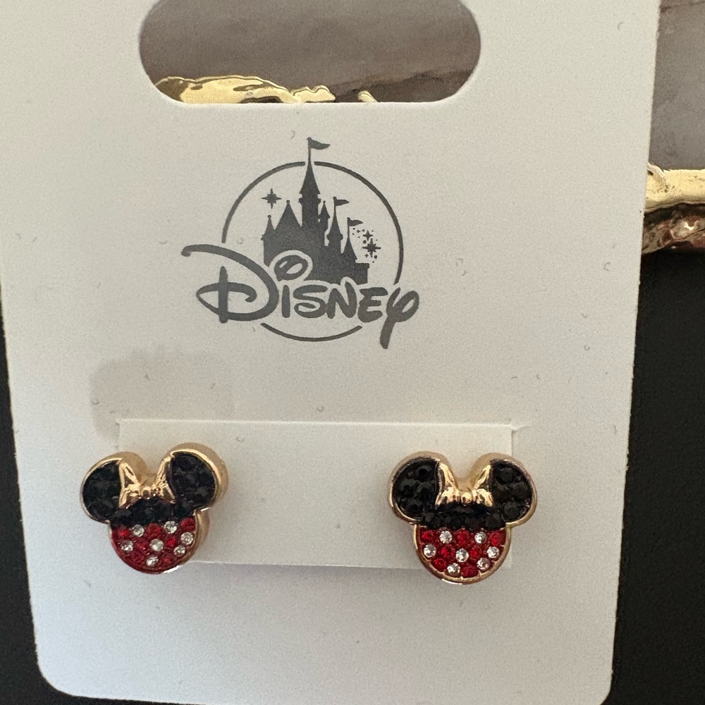 Disney Red and Black Minnie Mouse Stud Earrings